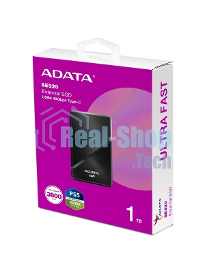 Внешний SSD ADATA SE920, 1Tb, USB 4 Type-C, R/W 3800/3700, черный