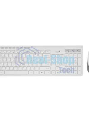 Комплект клавиатура+мышь Genius SlimStar 8230 беспроводной, USB + Bluetooth, 1000 DPI, белый