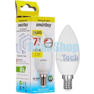 Светодиодная (LED) лампа Smartbuy C37-07W/3000/E14 (Диммер) (SBL-C37D-07-30K-E14)