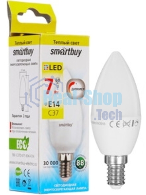 Светодиодная (LED) лампа Smartbuy C37-07W/3000/E14 (Диммер) (SBL-C37D-07-30K-E14)