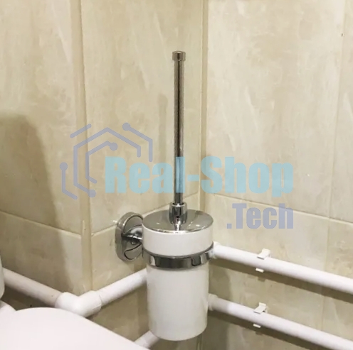 Туалетный ершик Potato Genius в комплекте с крышкой к стене P2910-2, хром
