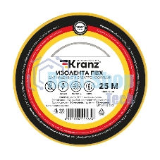 Изолента ПВХ Kranz 0.13х15 мм, 25 м, желтая (5 шт./уп.) Изолента ПВХ Kranz 0.13х15 мм, 25 м, желтая (5 шт./уп.)