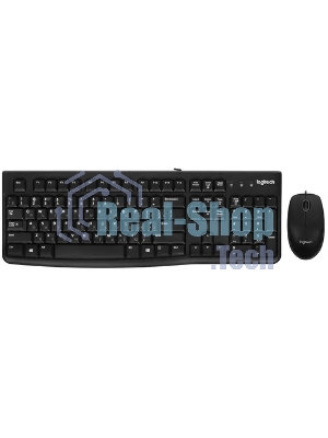 Комплект клавиатура+мышь Logitech MK120 проводной, USB, 1000 DPI, чёрный(заводская гравировка)