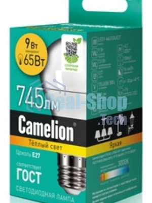Лампа светодиодная Camelion (15065) LEDRB/9-A60/830/E27