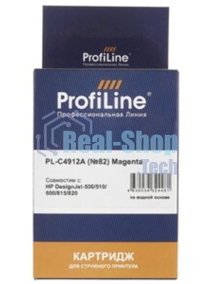 Картридж струйный ProfiLine PL-C4912A №82 для принтеров HP Deskjet 500/500ps/510/800/800ps(24/42in) DesignJet copier cc800ps Magenta водные