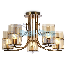 Светильник Ambrella light TR3222/5 GD/TI золото/янтарь E27*5 max 40W D540*300