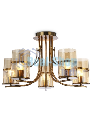 Светильник Ambrella light TR3222/5 GD/TI золото/янтарь E27*5 max 40W D540*300