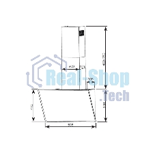 Вытяжка наклонная Centek CT-1829-60 черный, 60 см, 1000 куб. м/ч, 55 дБ