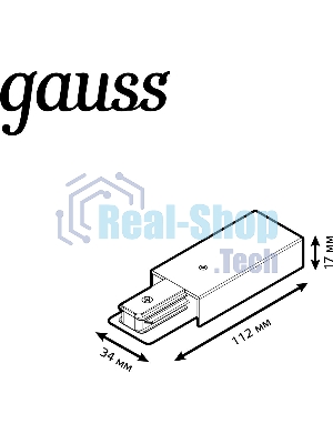 Адаптер питания для подключения трековых шинопроводов к сети Gauss черный