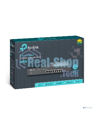 Коммутатор TP-LINK SMB TL-SG1008 8-port Gigabit Switch, 1U rack-mountable steel case