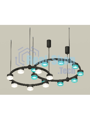 Светильник Ambrella light XR92091300/16 SBK/BL/CL черный песок/голубой/прозрачный GX53 (A9209, C9242, C9238, N8488, N8480)