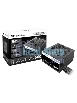 Блок питания Thermaltake Smart W3 600W, ATX 3.1, APFC, 12cm Fan, 80 PLUS, Retail