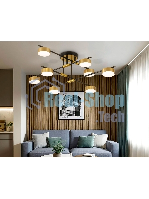 Потолочный светильник Ambrella light FL51752/8 BK/GD черный/золото GX53/8 max 12W 720*720*245