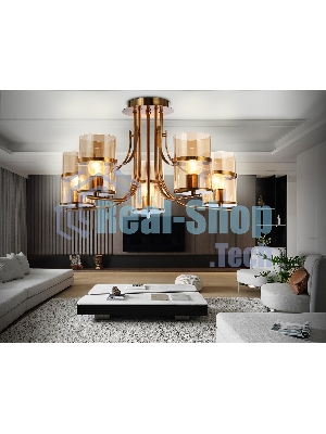Светильник Ambrella light TR3222/5 GD/TI золото/янтарь E27*5 max 40W D540*300