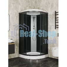Душевая кабина BAU Nimb с поддоном 90x90х215, прозрачное закаленное стекло, черный матовый профиль,
