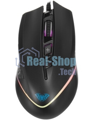 Мышь проводная AULA F805 черный, 6400 dpi, USB, кнопки - 7