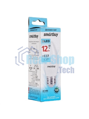 Светодиодная (LED) лампа Smartbuy-C37-12W/4000/E27