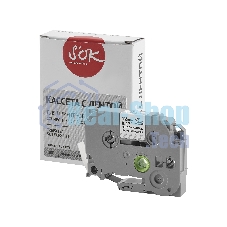 Кассета с лентой S'OK by Sakura Printing TZEFX131 для Brother, черный на прозрачном, 12мм/8м, наклейка