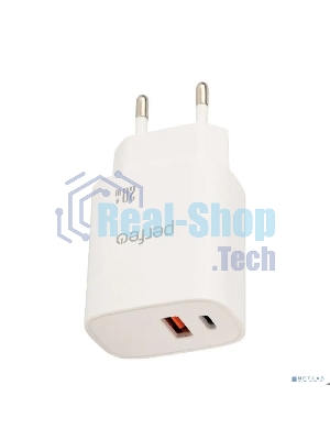 Сетевое зарядное устройство PERFEO с двумя разъемами USB-A+TYPE-C, 20W, белый (I4661)