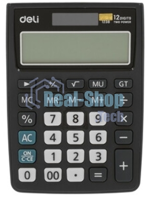 Калькулятор настольный Deli E1238 black черный 12-разр. 1003509