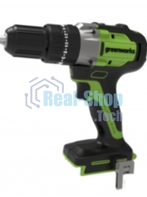 Дрель-шуруповерт GREENWORKS GD24DD60, 24 В, 0 Ач, 60 Нм, бесщеточный, ударный