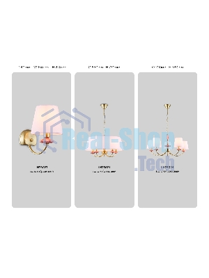 Люстра Ambrella light LH75025/7 GD/PI золото/розовый E14/7 max 40W D890*800