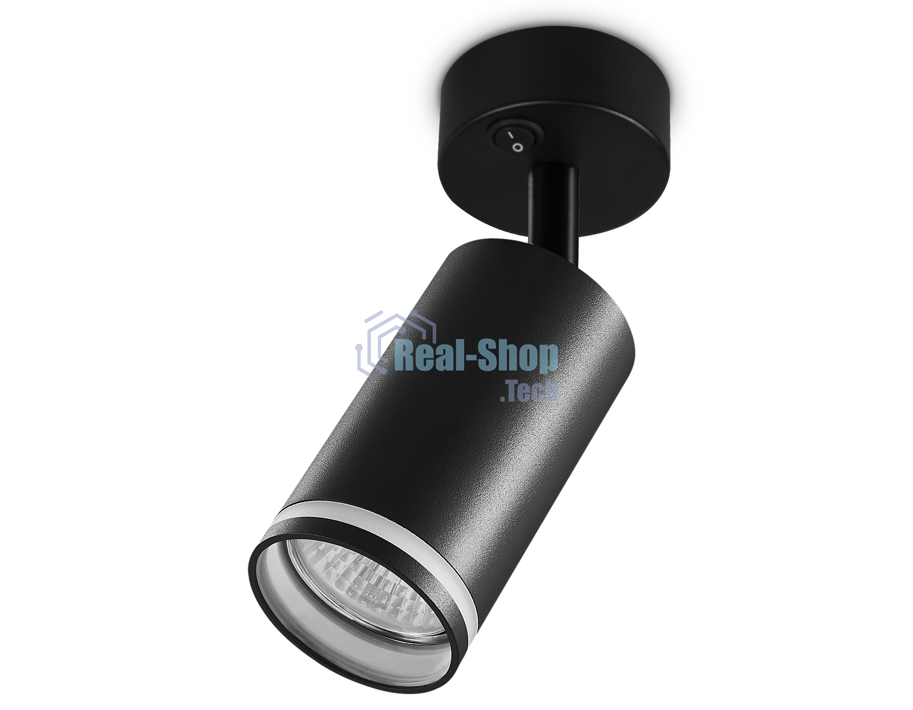 Накладной спот с выключателем Ambrella light TA121 BK черный GU10 max 12W D70*164*D55