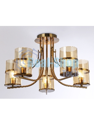 Светильник Ambrella light TR3222/5 GD/TI золото/янтарь E27*5 max 40W D540*300