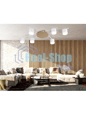 Потолочный светильник Ambrella light FL51755/6 WH/GD белый/золото GX53/6 max 12W 870*570*110