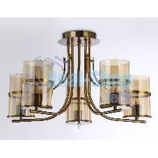 Светильник Ambrella light TR3222/5 GD/TI золото/янтарь E27*5 max 40W D540*300