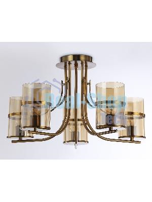 Светильник Ambrella light TR3222/5 GD/TI золото/янтарь E27*5 max 40W D540*300
