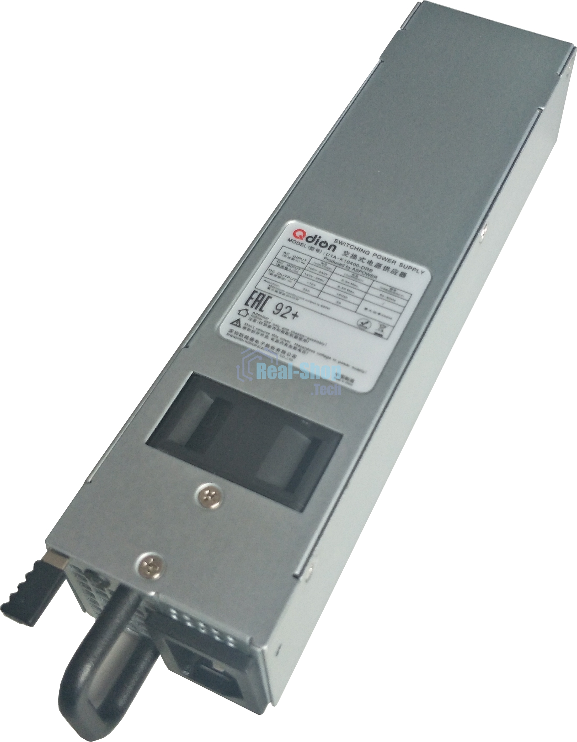 Блок питания серверный Qdion U1A-K10400-DRB (FPP-U1A-K10400-DRB) 1U Slim 400W (ШВГ=50.5x40x196мм), 80 PLUS Golg, Oper.temp 0C~50C, AC/DC dual input