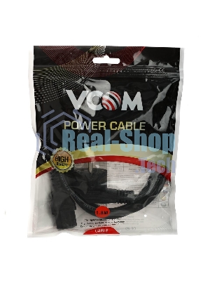Кабель компьютер-розетка 220V (EURO) VDE 3G0,75мм2 VCOM CE021-CU 1,8 м