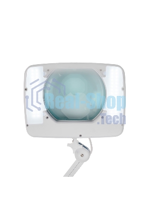 Лупа на струбцине Rexant, квадратная, 5D, с подсветкой 60 SMD LED, сенсорный регулятор яркости, белая