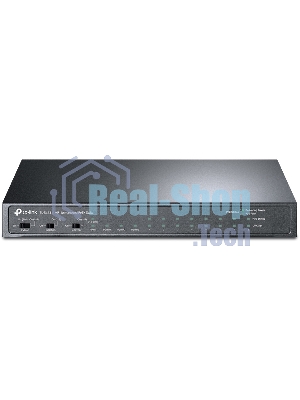 Коммутатор TP-Link 8-port 10/100Mbps Unmanaged PoE switch, 2 Gb RJ45 + 1 Gb SFP uplinks, PoE budget up to 124W