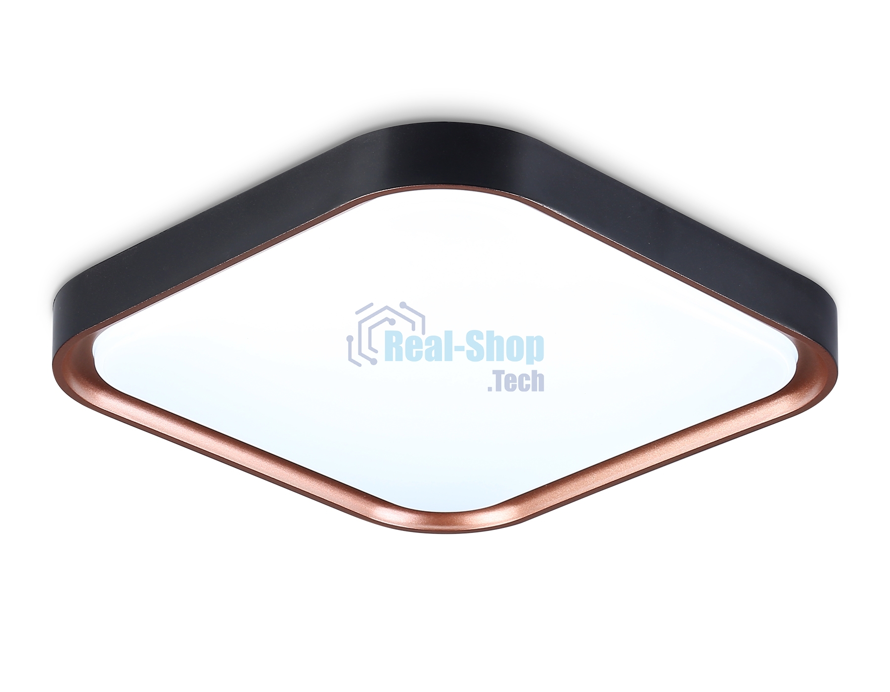 Потолочный светодиодный светильник Ambrella light FZ1271 BK/PGD черный/розовое золото 27W 5000K 350*350*60 (Без ПДУ)