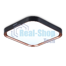 Потолочный светодиодный светильник Ambrella light FZ1271 BK/PGD черный/розовое золото 27W 5000K 350*350*60 (Без ПДУ)