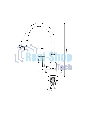 SUS123GY-016F Смеситель для кухни, ø35