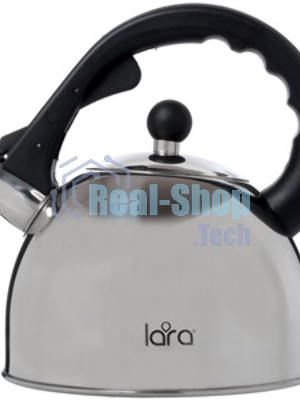 Чайник металлический Lara LR00-05 (зеркальный) 2.5 л, индукционное дно 0.3 мм, автоподъем ручки