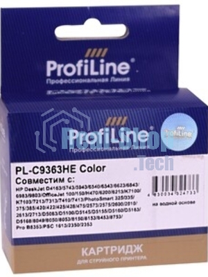 Картридж струйный ProfiLine PL-C9363HE №134 для принтеров HP PS325/375/2613/2713/8153/8453/7103 Color водные