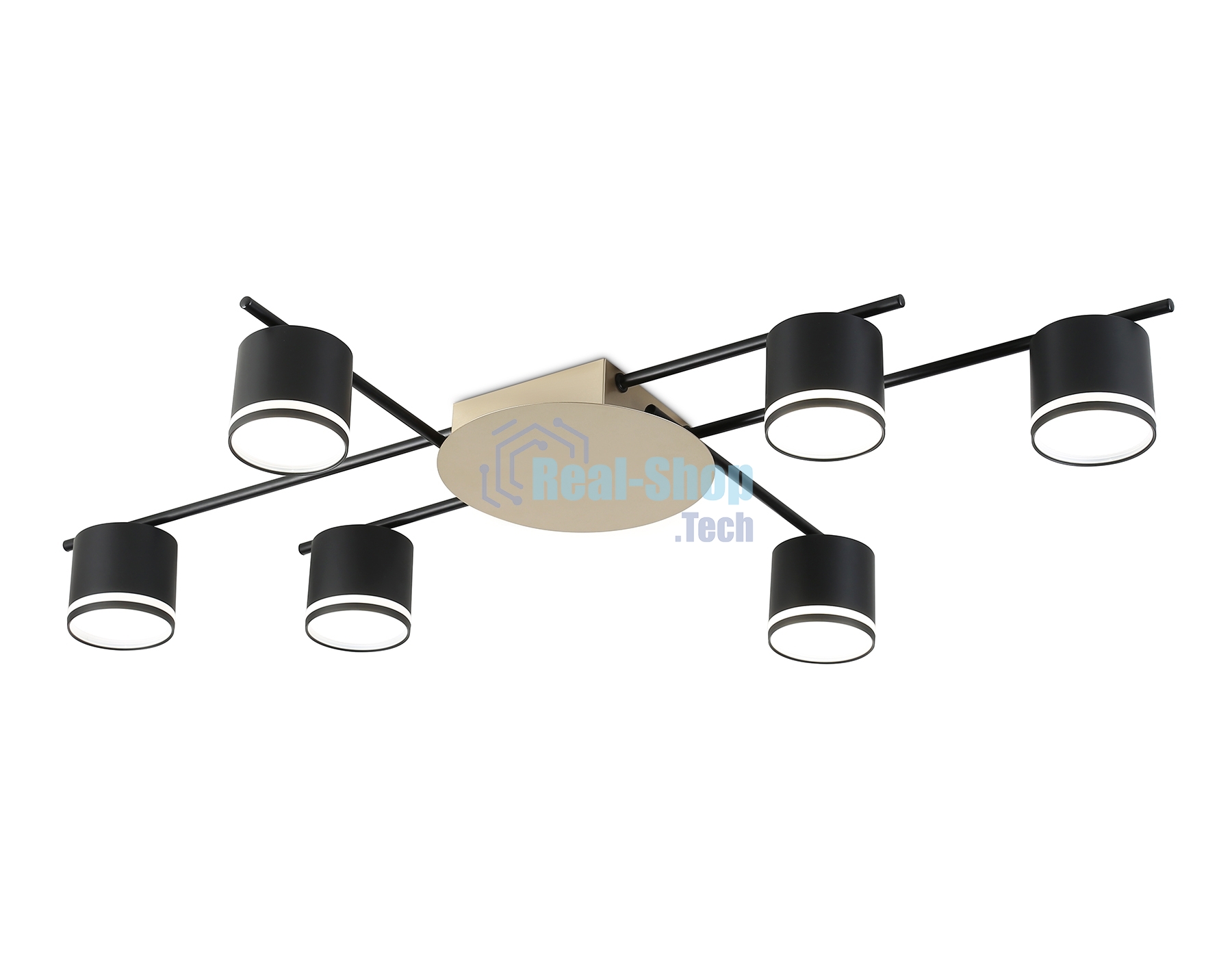 Потолочный светильник Ambrella light FL51756/6 BK/GD черный/золото GX53/6 max 12W 870*570*110