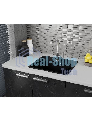 Мойка для кухни BAU Stil Pro 49х42, без выпуска, черный камень