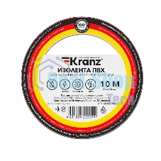 Изолента ПВХ Kranz 0.13х15 мм, 10 м, красная (10 шт./уп.)