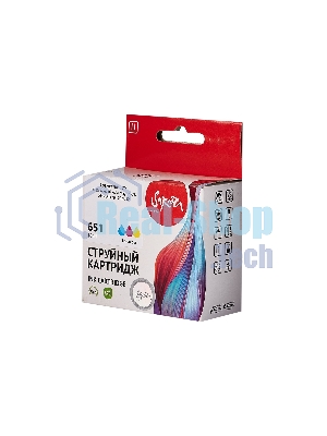 Картридж струйный Sakura C2P11AE (№651 Tri-colour) для HP, триколор, 18 мл.