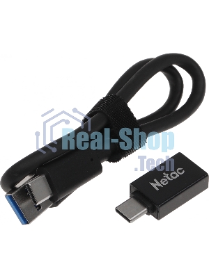 Внешний SSD Netac Z6S 240Gb USB 3.2 Gen 2 Type-C External SSD, R/W up to 550MB/480Mb/s,with USB-C to USB-A cable and USB-A to USB-C adapter