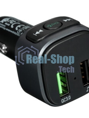 Автомобильное зарядное устройство Hoco E67, bluetooth FM Transmitter, 1xUSB, QC3.0, черный