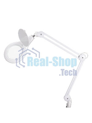 Лупа на струбцине Rexant, круглая, 5D, с подсветкой 108 LED, белая