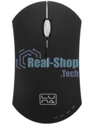 Мышь беспроводная Qumo Office Luna M74 черный, 1600 dpi, радиоканал, USB, кнопки - 6