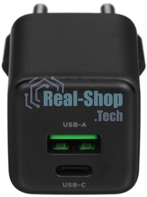 Сетевое зарядное устройство Rexant с двумя портами USB-A и Type-C, 20Вт GaN