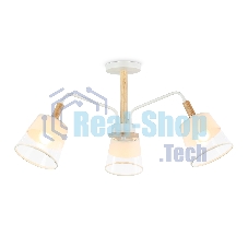 Светильник Ambrella light TR4737/3 WH/LW белый/светлое дерево E27/3 max 40W D760*350